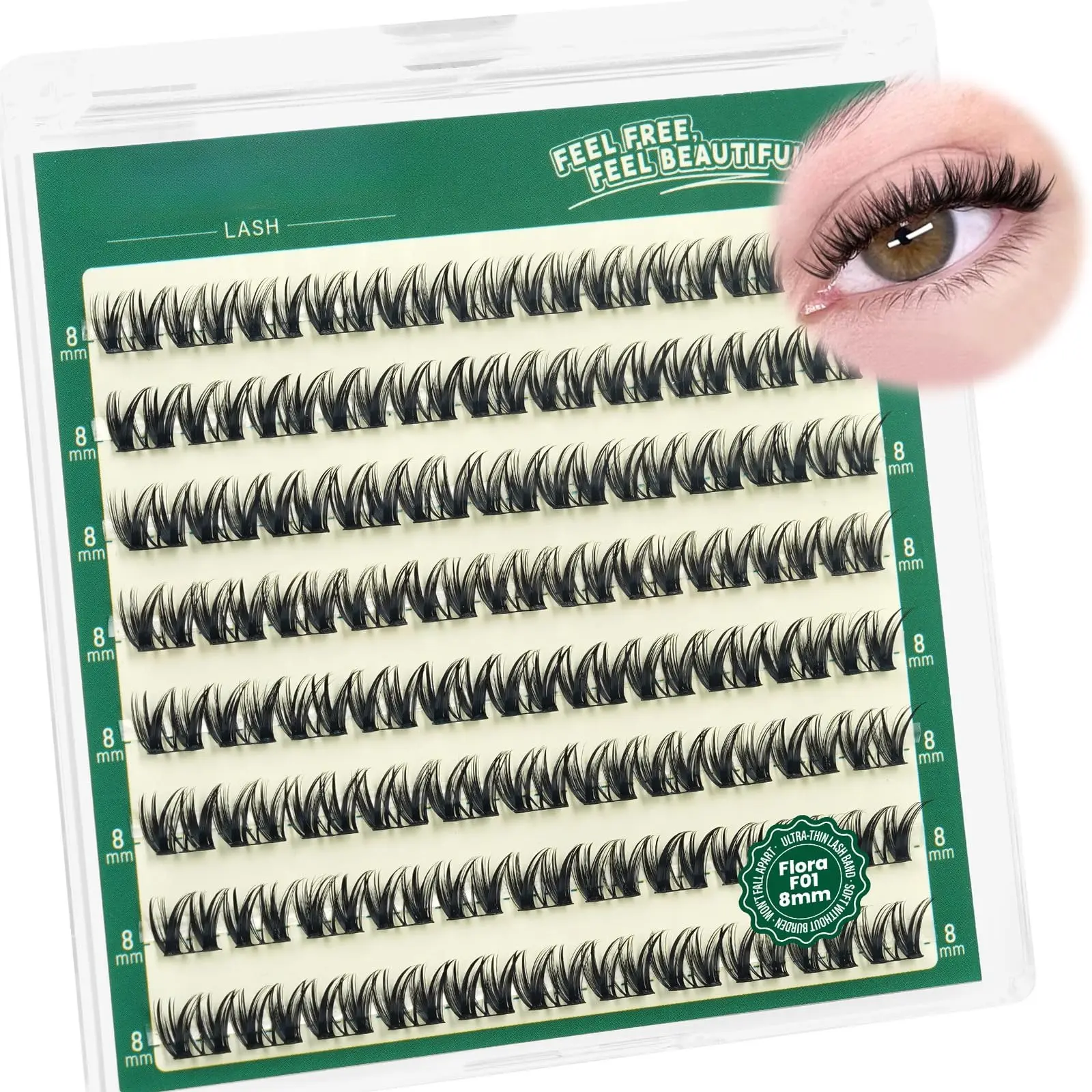 Flora Lash Clusters Flaunt Eyelash 8mm D Curl Cluster Eyelash