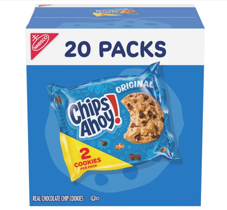 CHIPS AHOY! Original Chocolate Chip Cookies, 20 Snack Packs (2 Cookies Per Pack)
