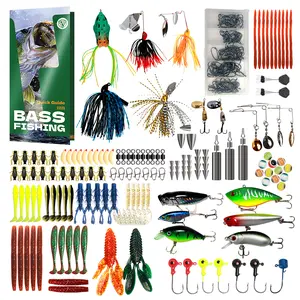 322-Piece Fishing Lures Kit,fishing gifts for dad fathers day - Buzz Bait/Spinner Baits/Chatterbait/Jig/Frog, Fishing Tackle Box with Tackle Included, Soft Bait/Hooks/Weights, Fishing Gear Lure Kit Gift for Men Freshwater Bass Trout,