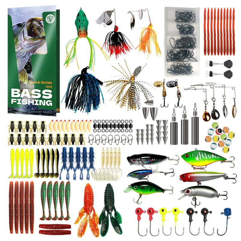 126/153 Pcs Fishing Lures - 2025 New Tackle Box with Tackle Included,  Fishing Kit with VIBs, Frogs, Minnows, Soft Baits, Hooks & Weights  Accessories, Freshwater Bass Fishing Gift for Men - TikTok Shop