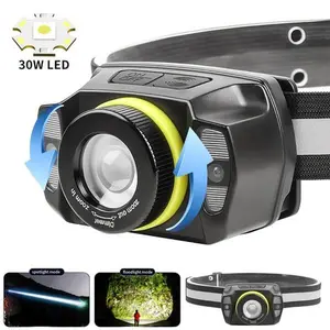 Super Bright LED Zoom Headlamp USB Rechargeable Headlight Head Torch Flashlight
