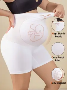 Women's Seamless Pregnancy Shorts, High Waist Abdominal Support, Casual Cycling Shorts, Shaping Butt and Thighs, Daily Wear for Pregnant Women