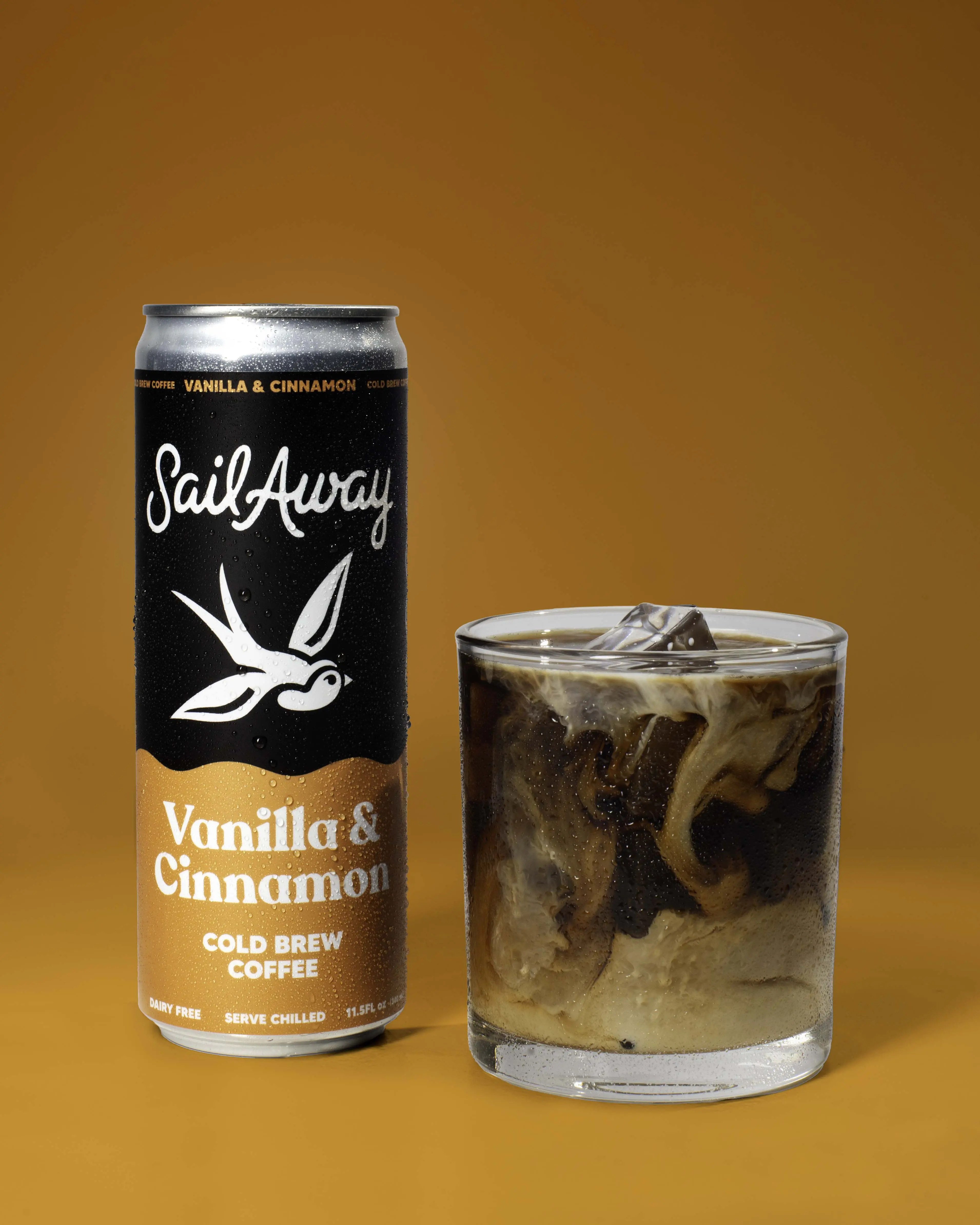 Vanilla & Cinnamon - Sail Away Cold Brew Iced Coffee Beverage, Dairy Free, Natural, Smooth, Gluten Free, Vegan, 220mg Caffeine, 11.5oz 12 Pack