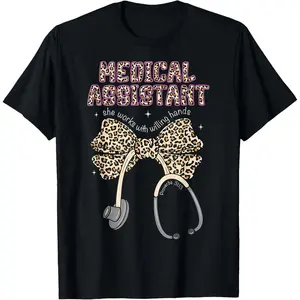 Women's Short-Sleeve 100% Cotton Christian Medical Assistant T-Shirt, Comfortable Breathable Fabric, Casual Style with "She Works with Willing Hands" Design