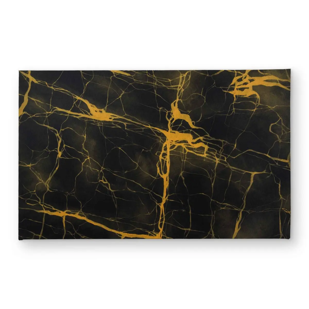 Begin Home Decor CODM2134MBBUZ7 21 x 34 in. Black & Gold Marble Texture Door Mat - Modern Indoor & Outdoor