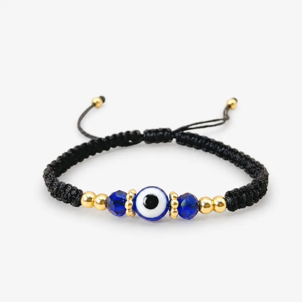 STAR8S Women's Unisex Fit Handmade Woven Texture Cord Bracelet, Protective Evil Eye Amulet Talisman, Adjustable Braided String Jewelry for Everyday Wear, Friend Gift