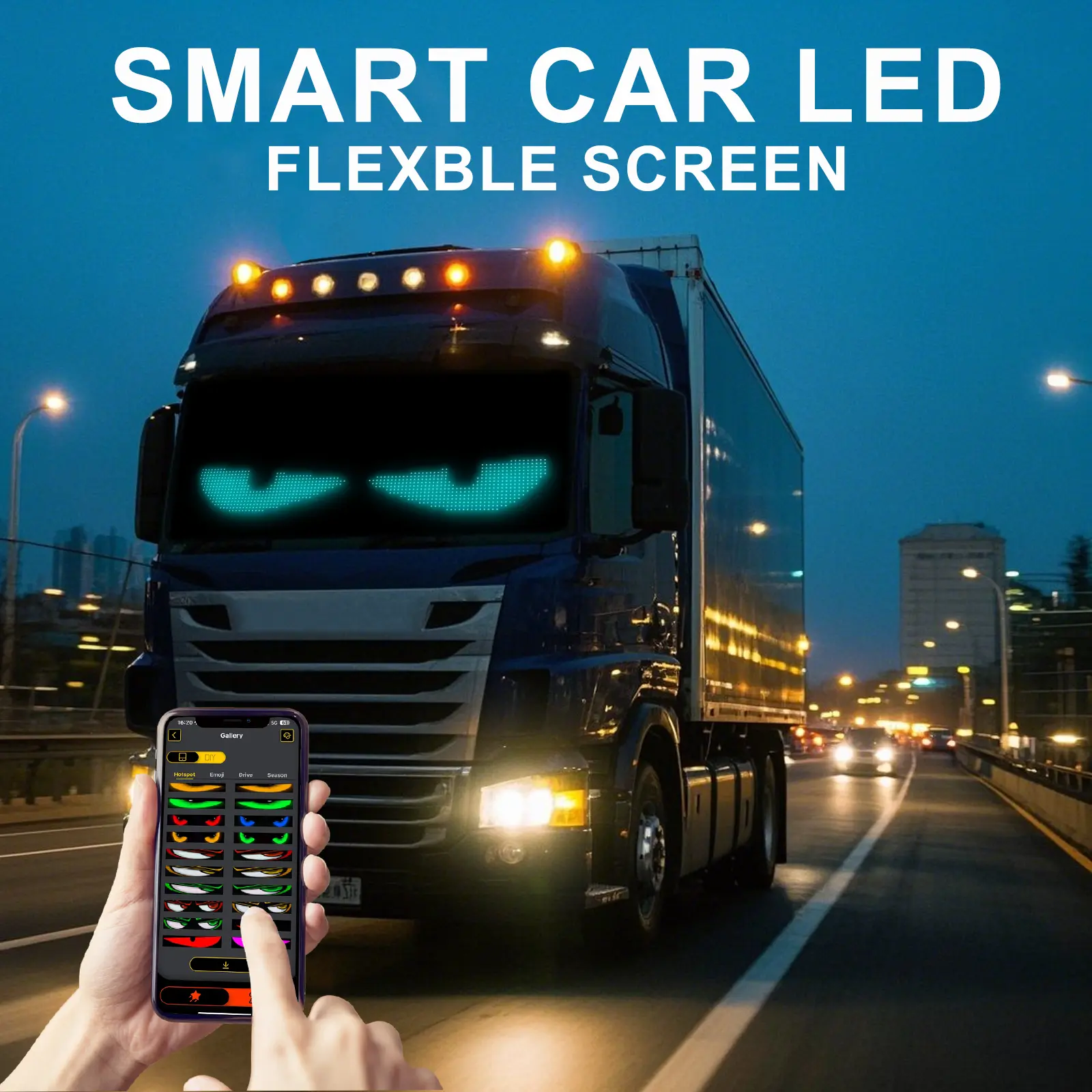 LED Sign Matrix Pixel Panel Scrolling Bright Led Eyes For Truck Signboard Flexible USB LED Car Sign Bluetooth App DIY Control
