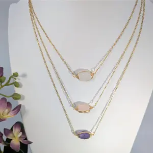 Faceted Mini Bead 19" Gemstone Necklace #LV8585