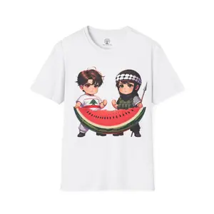 Lebanon and Palestine Unisex Cotton Tshirt Classic Fabric Tee Streetwear