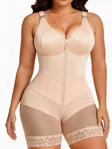 1 Count High Compression Waist Hourglass Body Shaperwear, Colombian Shapewear, Fajas, Womenswear, Underwear, Butt Enhancing & Thigh Slimming Silhouette Body Shaper, Firm Waist And Lift Buttocks Tight Jumpsuit, Suitable For Daily, Sport, Yoga