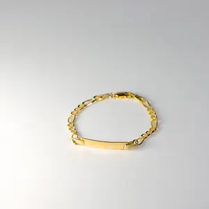 14K Gold Baby ID Bracelet Figaro Link 4MM - Model AB0101