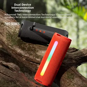 Convenient speaker, IPX-6 level waterproof, running light design, suitable for outdoor cycling and camping