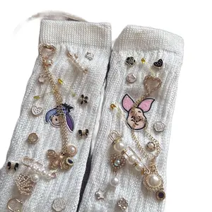 Custom design Slouch Socks with Charms and Personalized Letters - Accessories, Comfort Fashion Womenswear Statement