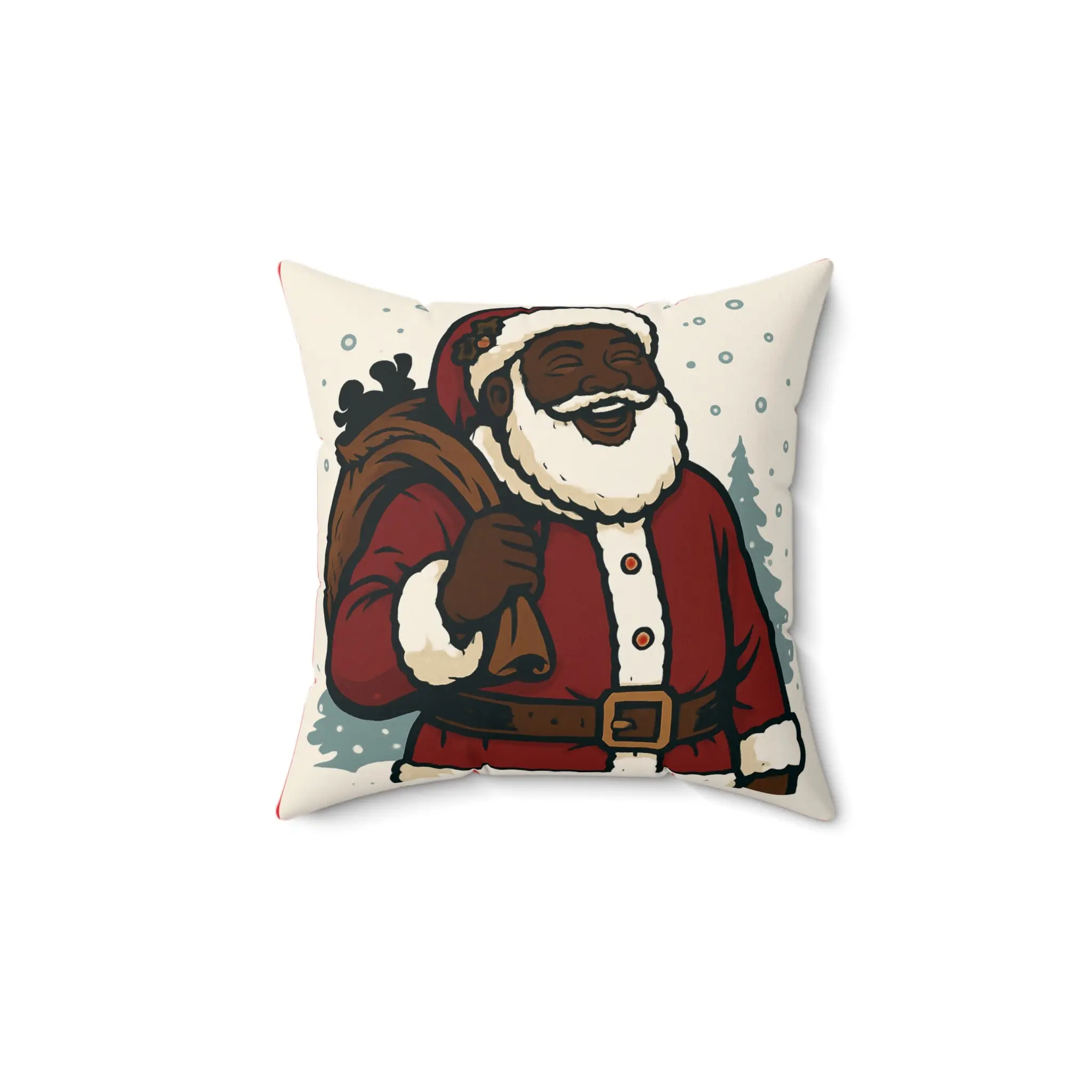 Festive Santa Square Pillow, Holiday Decor, Christmas Gift, Cozy Home Accent, Winter Style, Couch Cushion