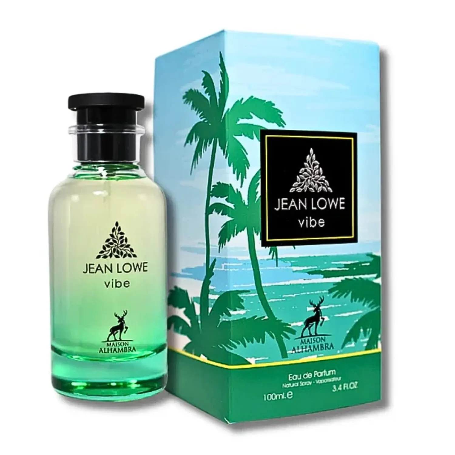 Maison Alhambra Jean Lowe Vibe Eau de Parfum 100ml Unisex Citrus Woody Fragrance Fresh Aromatic Scent for Everyday Wear