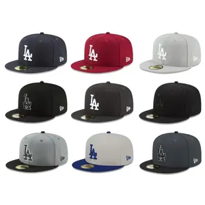 New Era MLB Snapback Baseball Cap – LA Dodgers NY Yankees Braves Pirates Adjustable Flat Brim Hat, Embroidered Team Logo Streetwear Fashion Cap for Men Women, Classic Hip Hop Sports Hat