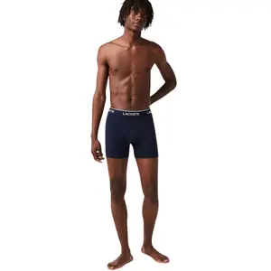 Lacoste Lettered Waist Long Stretch Cotton Boxer - Men's