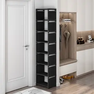Adjustable 4/6/8-Tier Metal Shoe Rack - Tool-Free Portable Entryway Storage Rack, Suitable for Dorms and Homes, Multi-Layer Storage Solution for Sneakers and Footwear, Simple White/Black Design | Durable Shoe Organizer