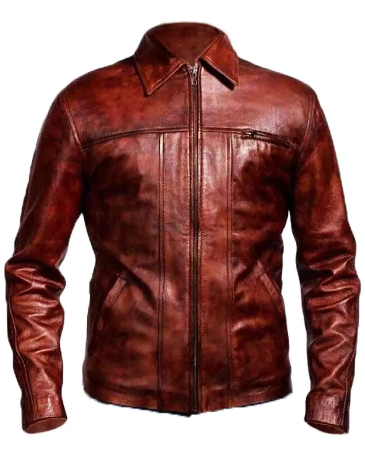 MotorCycleJackets Men's Brown Distressed Leather Jacket