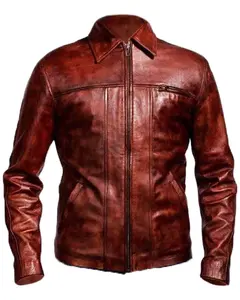 MotorCycleJackets Men's Brown Distressed Leather Jacket