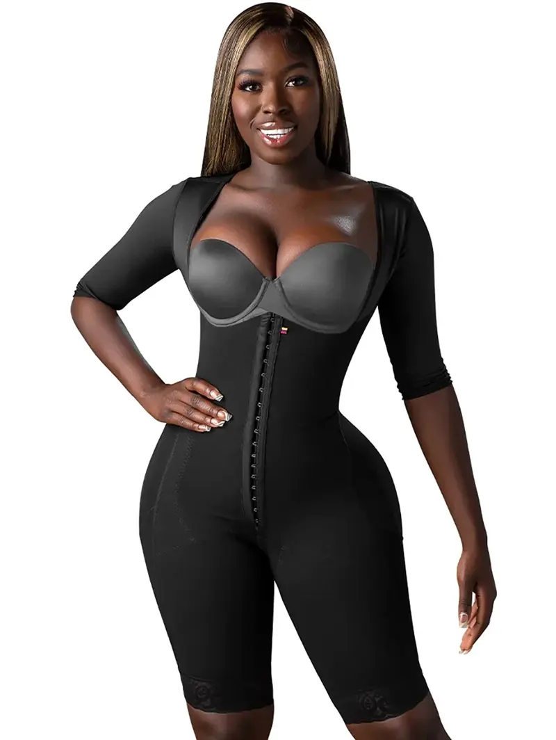 Snatched Body Stage 1 Faja Colombiana with Sleeves and Open Bust for Post-Surgery Recovery - Compression, Shapewear