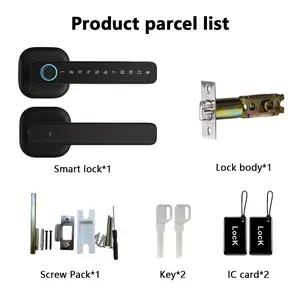 Smart Door Lock Fingerprint Biometric Door Lock Handle Set Smart Lock Front Door