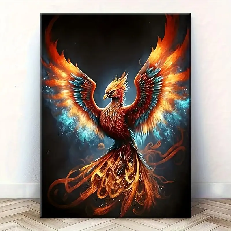 1 Unique Style Solid Wood Frame Canvas Painting Vitality Of Phoenix_ Perfect for Home Decoration, Festive Occasions And Gifts for Him/her.Suitable for Living Room And Bedroom, Ready to Hang, 2D Flat, Perfect for Room Decor	