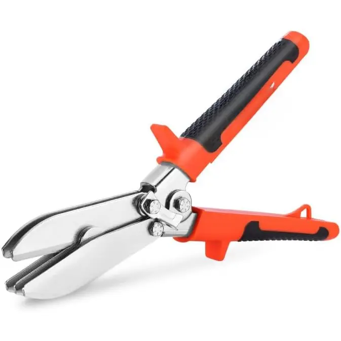 5-Hand 65Mn Steel Gutter & Sheet Metal Crimper, 24-28 Gauge Stainless Steel Compatible, HVAC Ductwork Use, 1.61" Deep Throat, Safety Lock, TPR Grips, Shock-Absorbing Rust-Resistant Handle for Contractors