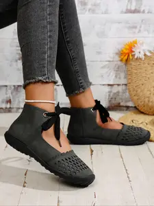 Women's Heeled Thick Sole Single Shoe, Elegant Round Toe Formal Shoes, Fashion Casual Heeled Shoes, All Seasons Textile Upper, Wedge