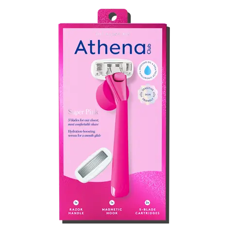 Athena Club Razor Kit | Smooth for Spring | Hyaluronic Acid Serum Hydrating, Best Razor for Women, Moisturizing Body Care