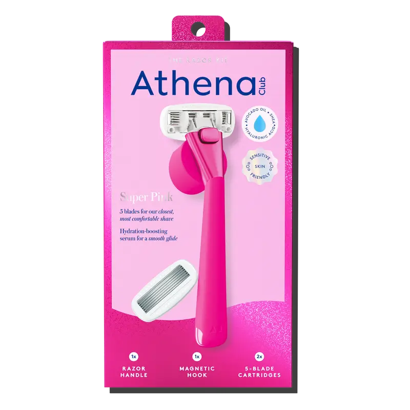 Athena Club Razor Kit | Smooth for Spring | Hyaluronic Acid Serum Hydrating, Best Razor for Women, Moisturizing Body Care