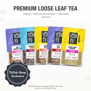 TIESTA TEA Exclusive TikTok Shop Bundle - 5 Pouch Variety Pack - Loose Leaf Tea - Fruit & Beverage Blends or Relaxation & Immunity