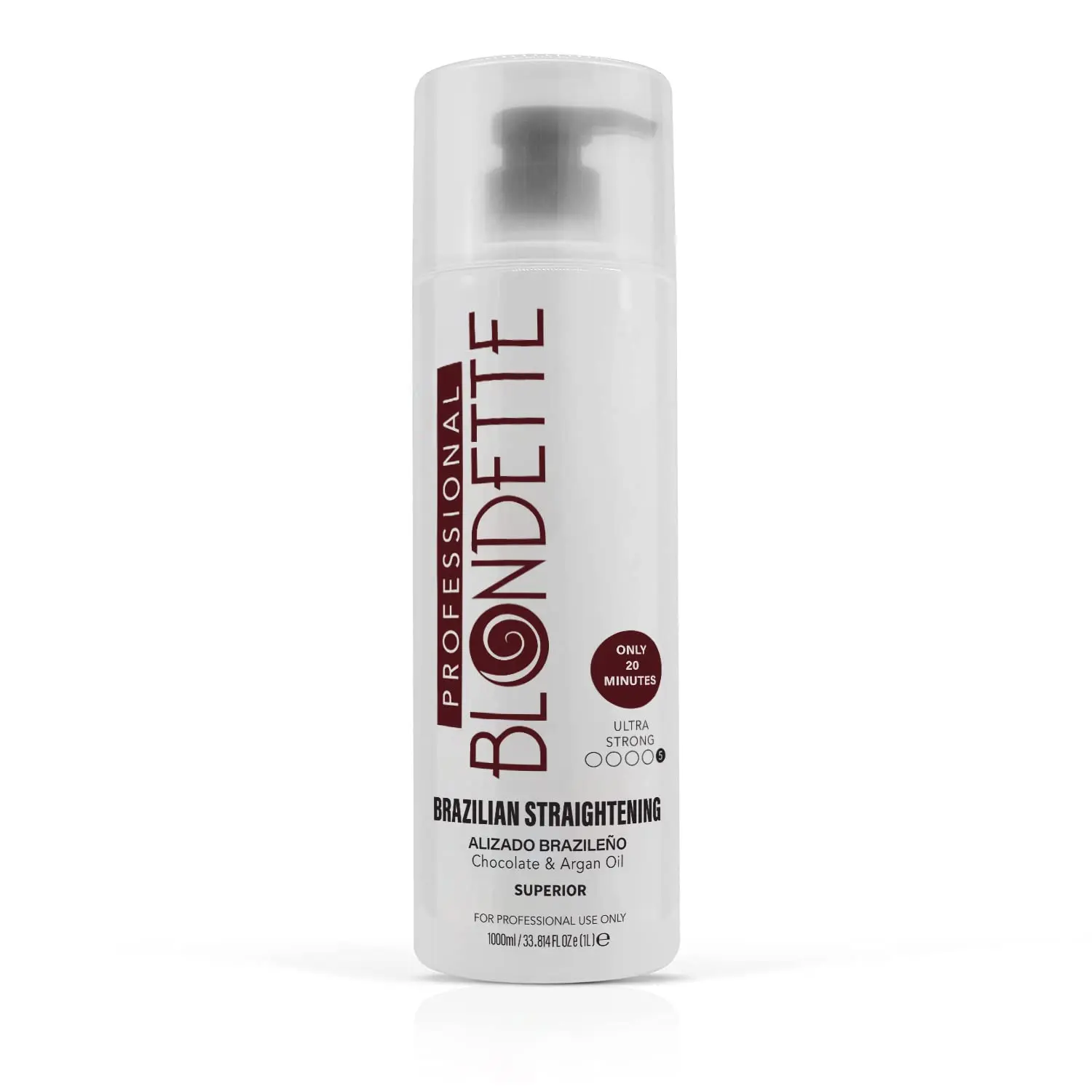 Chocolate Brazilian Keratin Hair Straightening Treatment with Argan Oil Smooth Hair & Frizz Control 32 fl oz
