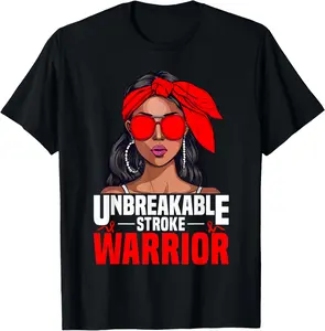 Cotton(pure) Stroke Warrior Unbreakable Stroke Survivor Stroke T-Shirt