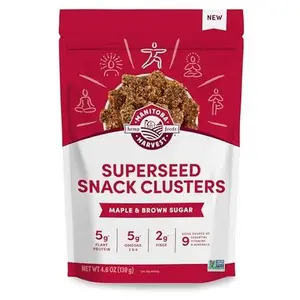 Manitoba Harvest Superseed Snack Clusters, Maple & Brown Sugar - 5g Plant Based Protein and 5g Omegas 3 & 6 per 30g Serving - Non-GMO, Vegan, 4.6oz (Pack of 1)