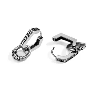 【JOYCE DESIGN】 New retro earrings for men, personalized punk dark style earrings, hip-hop trendy couple earrings