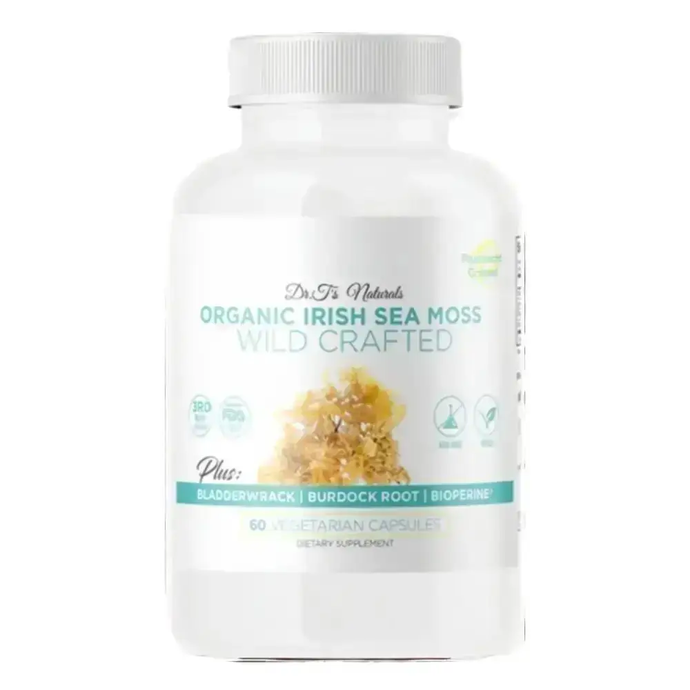 Organic Sea Moss | Bladderwrack |  Burdock capsules used to assist with  Digestive Health and improve your natural regulators.  Wellness Supplement He
