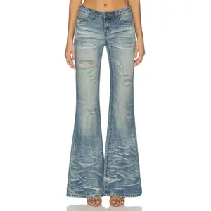 Jaded London Drift Flare in Light Wash