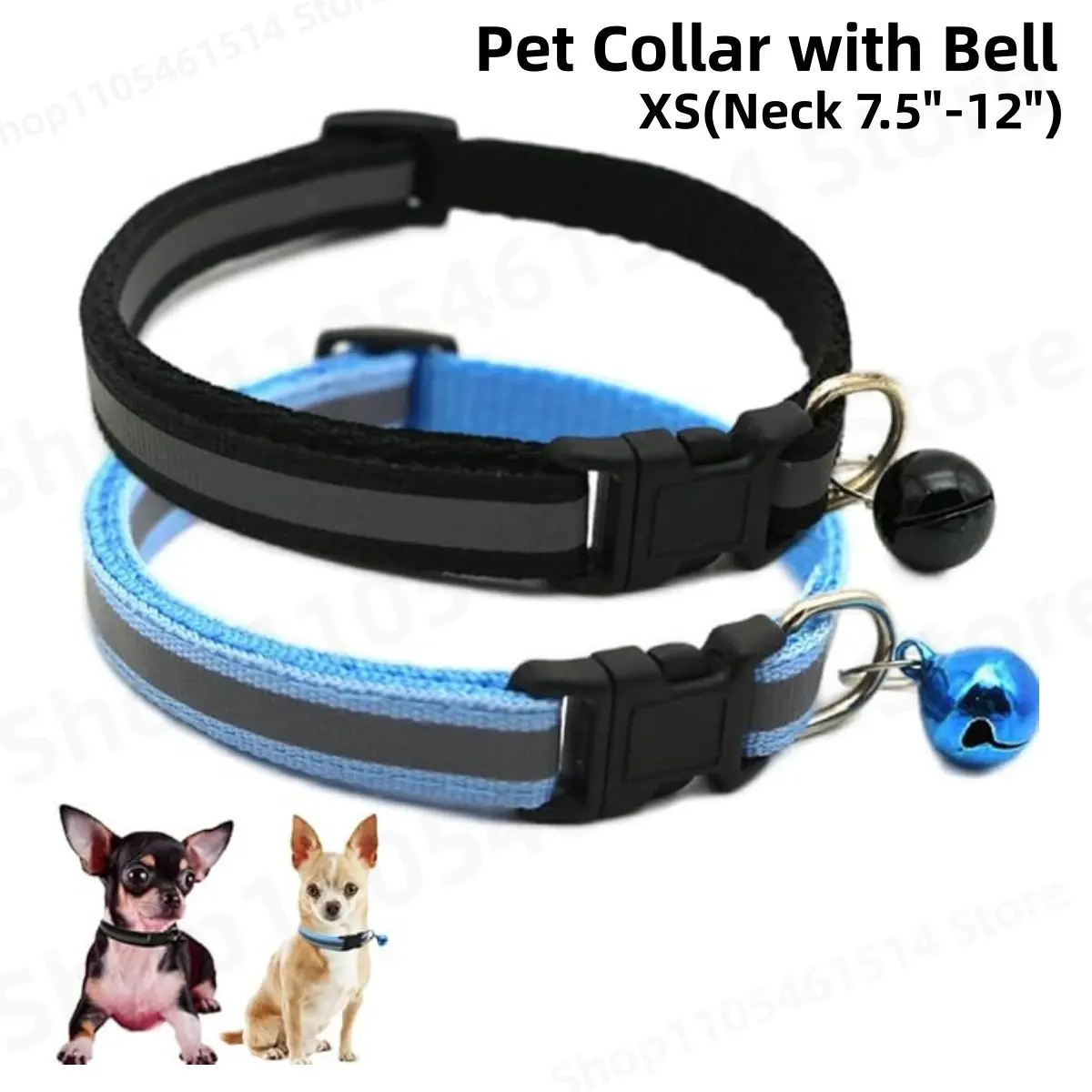 Red Puppy Collar with Bell, Reflective Cat Collars Girl Soft Adjustable Buckle for XXS XSmall Extra Small Puppies Female Male Tiny Pets Dogs Boy Kitten Kitty Yorkie Teacup Chihuahua Small
