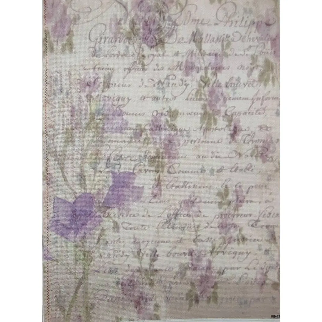 Wildflower Script Designer Printed Aida Fabric by Alisena KF-1274A
