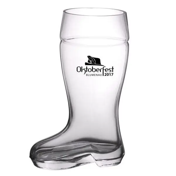 BarConic® 26oz Boot Shape Beer Glass, Single Printed Drinkware for Kitchen Bar Use