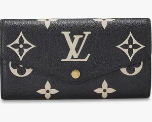 Pre-owned Louis Vuitton leather Clutches & Wristlets Black Giant Monogram Empreinte Sarah wallet 4000023736258