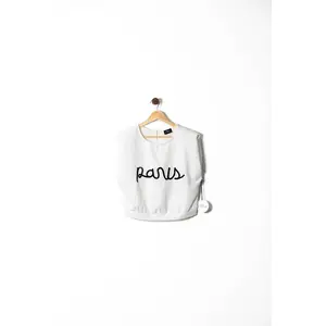 Paris Embroidered Shoulder-Pad Top