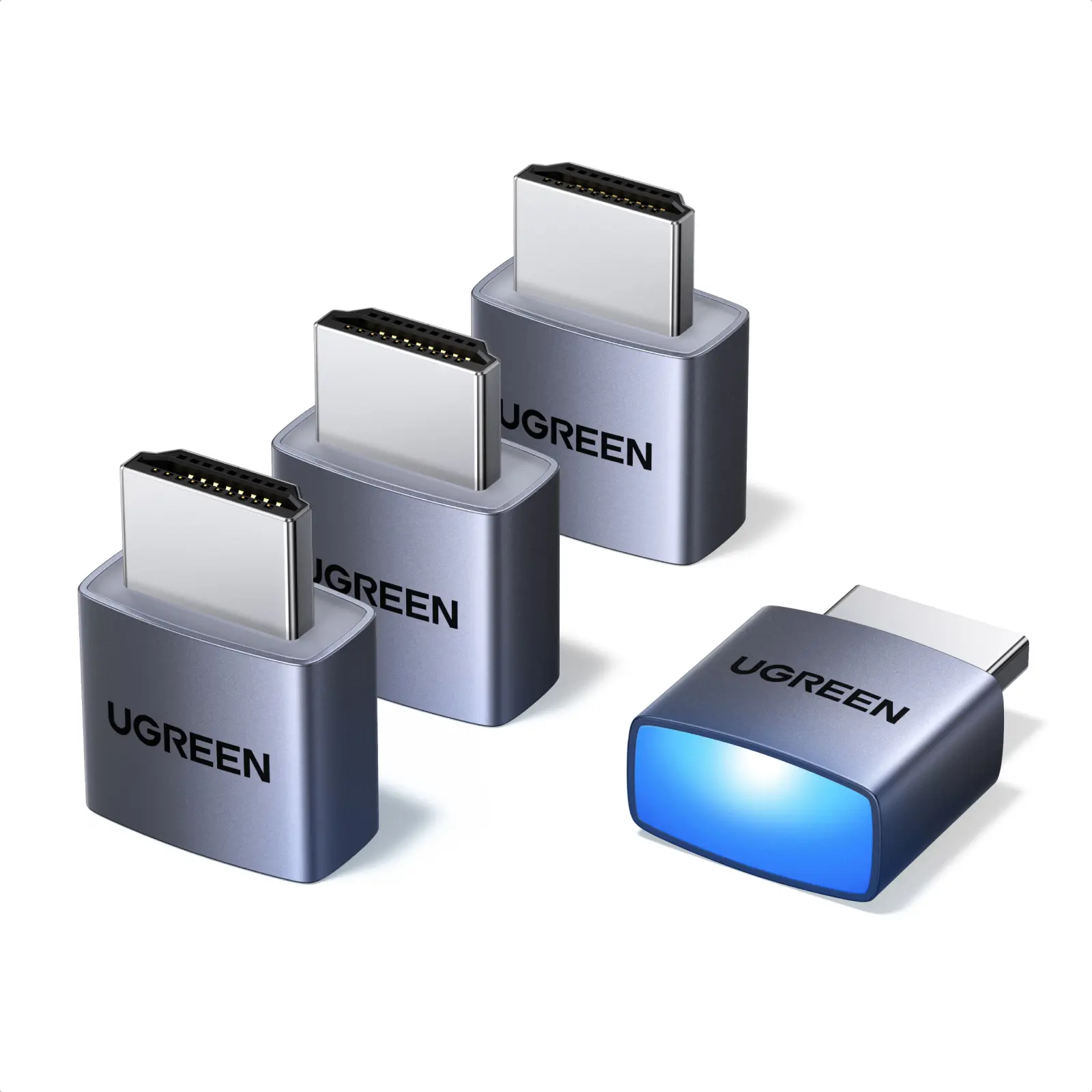UGREEN 4 Pack HDMI Dummy Plug 4K@60Hz 2K@60Hz 1080P@120Hz, EDID Emulator, Virtual Monitor Emulator, HDMI Headless Adapter for Remote PC, Laptop