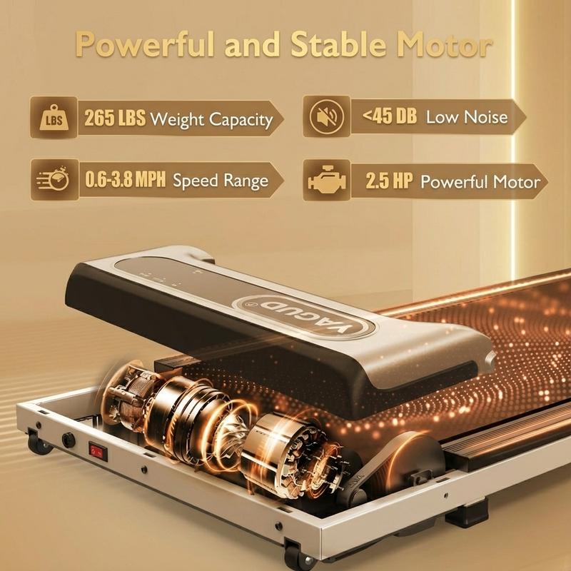 【Upgraded Version】Yagud Walking Pad with Wheels,Remote Control, LED Display, Portable Under Desk Treadmill for Small Spaces, Home/Office Exercise Equipment Fitness Workout Calories