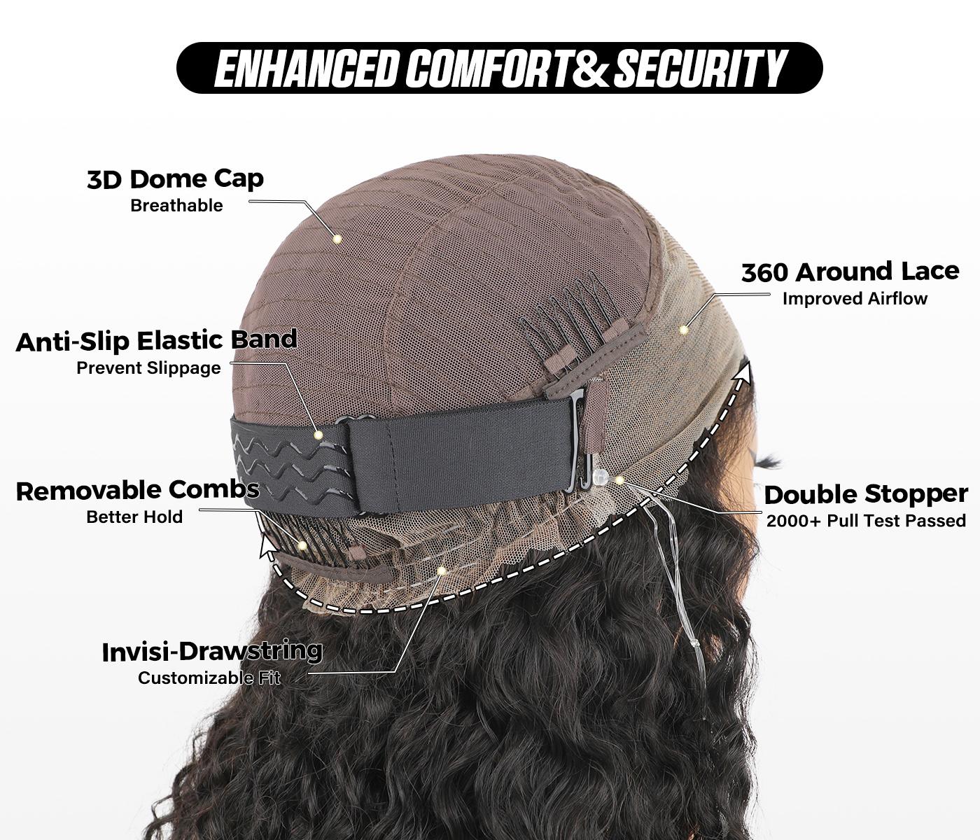 OQ HAIR Invisible Hairline 360 Skin Lace Frontal Kinky Straight Wig Human Hair Pre Cut Lace Pre Bleached Knots Wig With Drawstring Beginner Friendly