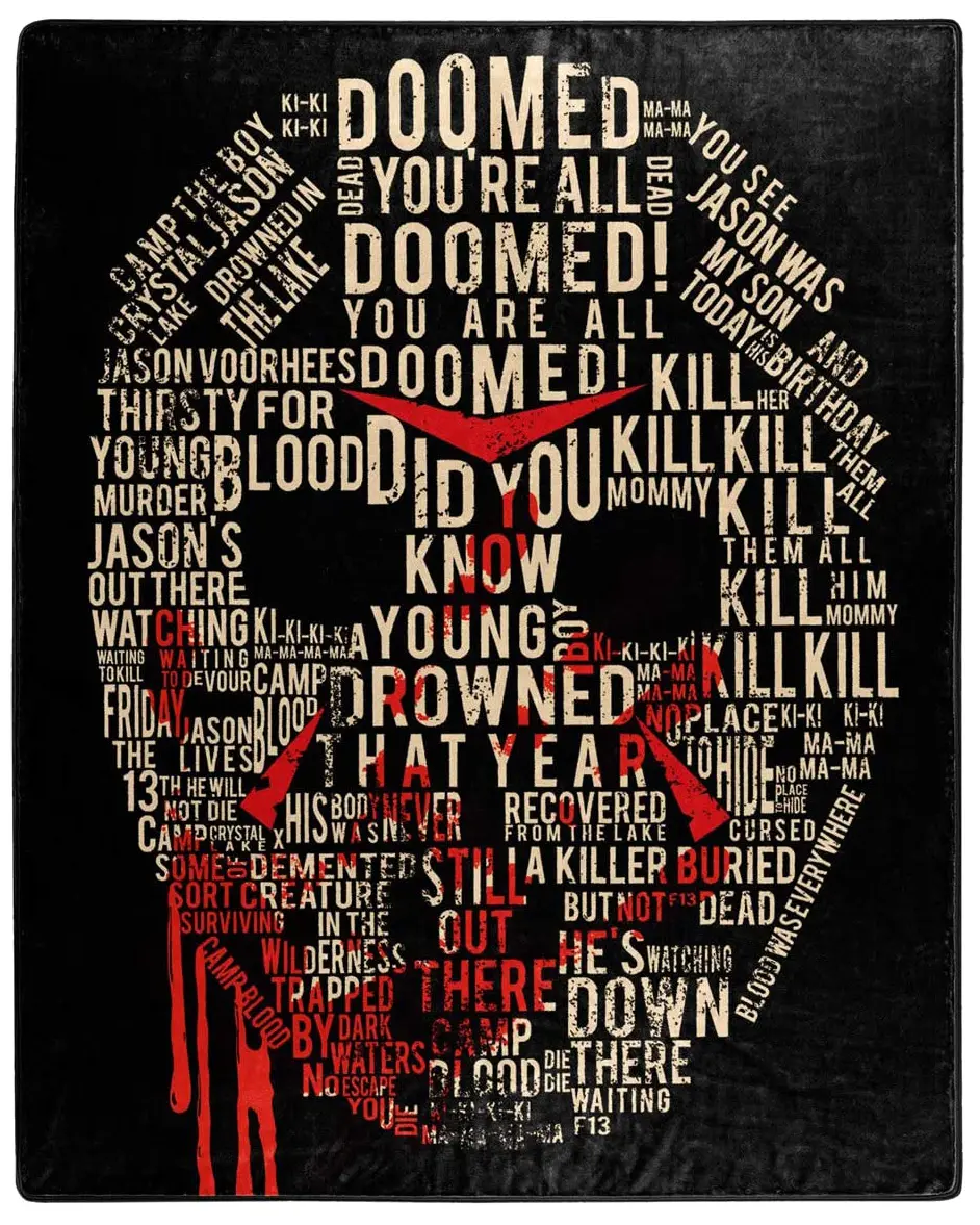 Friday The 13th Jason Vorhees Big Talker Micro Raschel Throw Blanket 46"x60" (116cm x 152cm)
