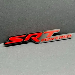 SRT Red Emblems - SRT Side Fender Badges Set of 2 for SRT Emblem Multi Color Automotive Accessories