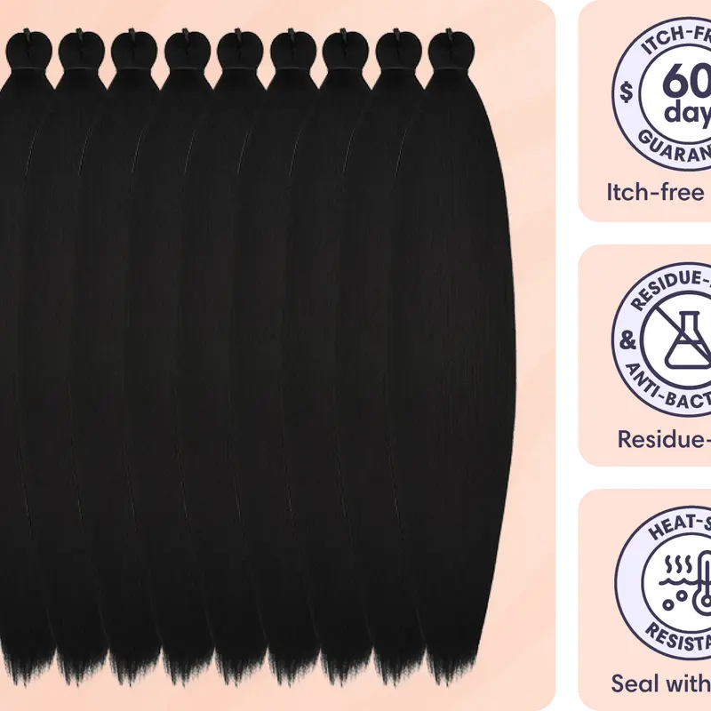 Copper Brown & Black Synthetic Braiding Hair Bundles - 26In Pre-Stretched ACV-Rinsed Kanekalon (8 Bundles, 52In End-to-End), No-Itch for Bohemian Box, Goddess Braids, Salt and Pepper Crochet Hairstyles