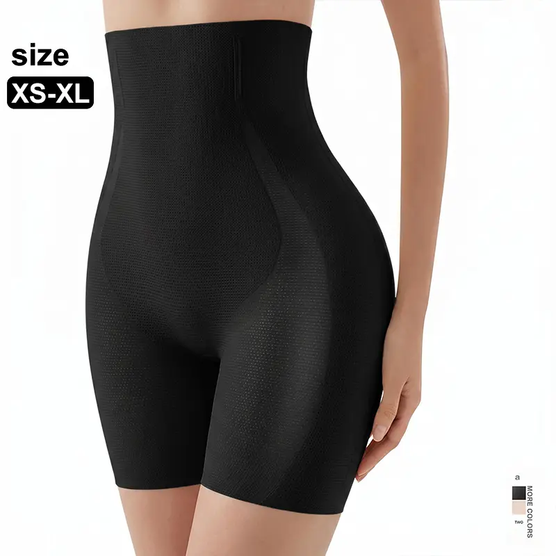 Quietlake Women's High-Waist Shapewear Panties – Tummy Control & Lift Butt, Lace Mesh Breathable, Anti-Slip Strip, Sexy Elegant Daily Underwear